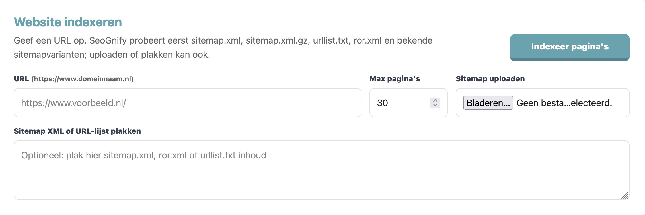 Voorbeeld van een SEOGNIFY rapport